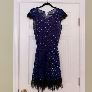 Polka dot and lace dress